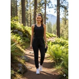 Patagonia Fleetwith Jumpsuit Womens Small Black Tank Top Jumpsuit Jogger Pants